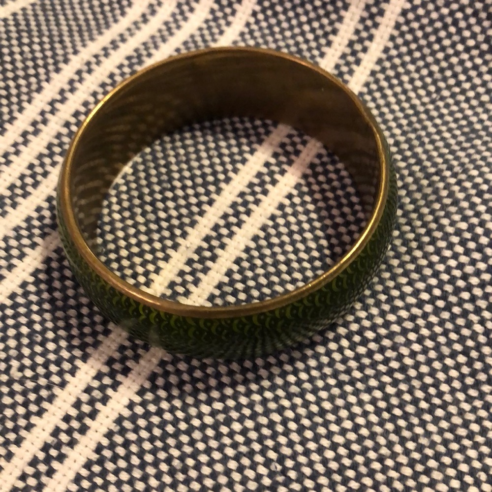 Green and gold enamel bracelet